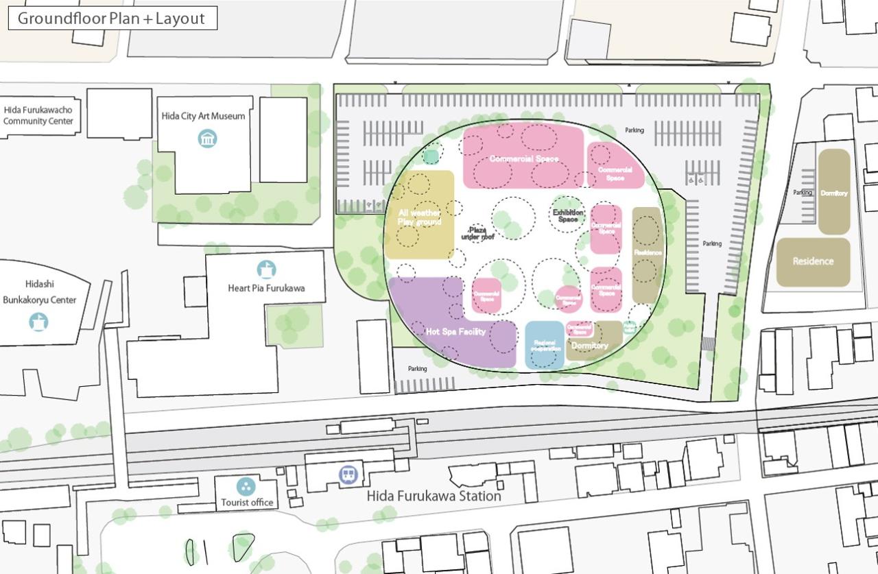 BIM建筑|日本飞驒古川站东区中心设计方案 / 藤本壮介建筑事务所