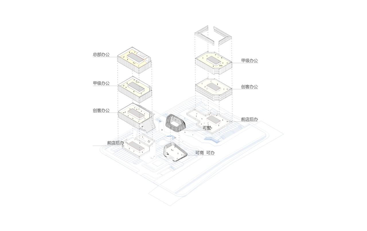 BIM建筑|一桥两相望:苏州高铁新城双子塔 / 简和建筑