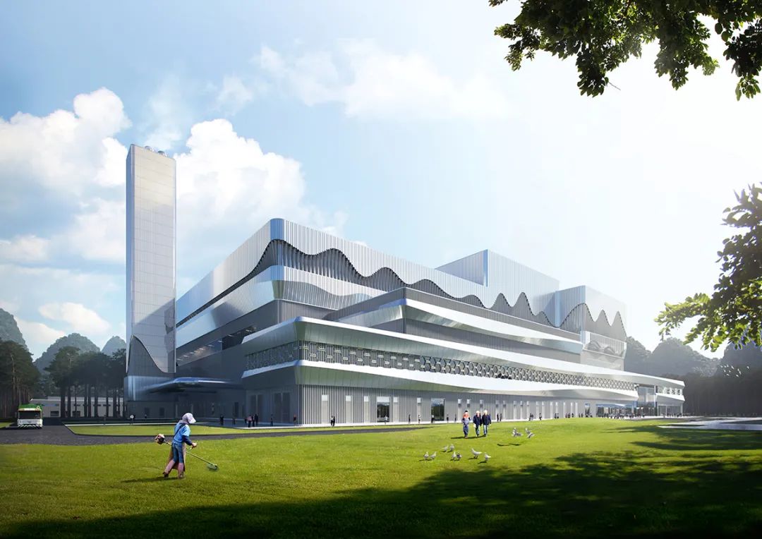 BIM建筑|南宁市双定循环经济产业园生活垃圾焚烧发电厂/ UUA
