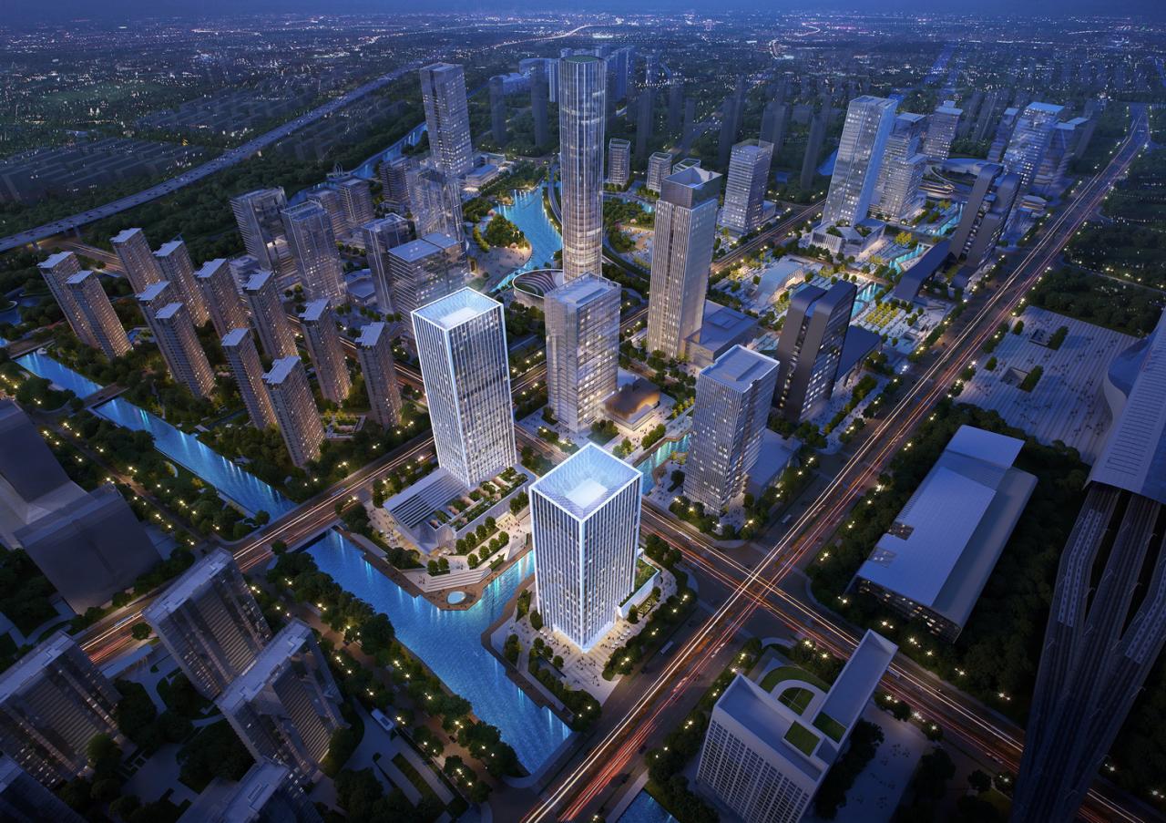 BIM建筑|GEN方案 | 一桥两相望:苏州高铁新城双子塔