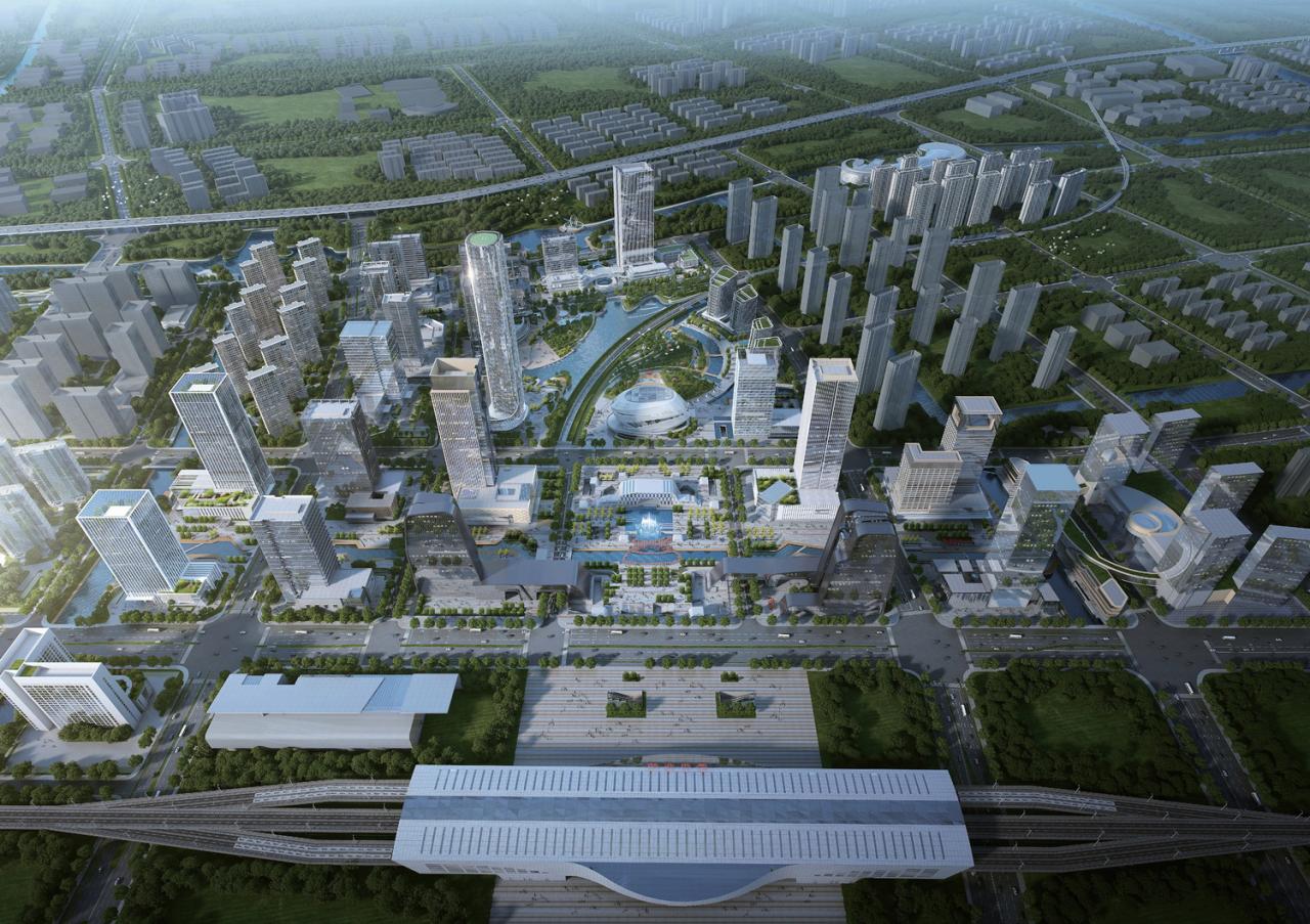 BIM建筑|GEN方案 | 一桥两相望:苏州高铁新城双子塔