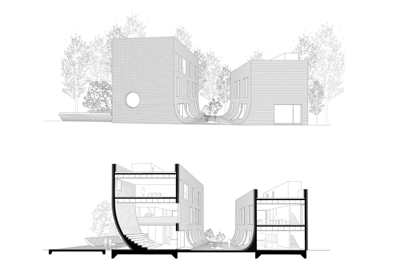 BIM建筑|流水墙体，泰瑞咖啡馆 / NAMELESS Architecture