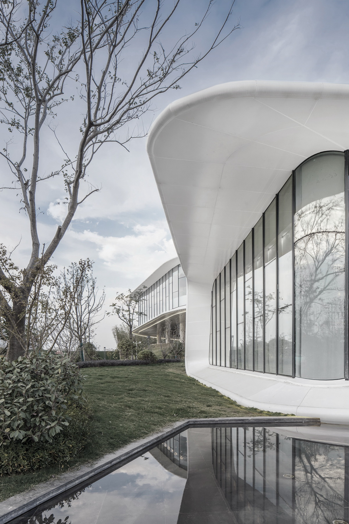 BIM建筑|反重力生长的有机体—洪湖·新滩展示中心 / UA尤安设计