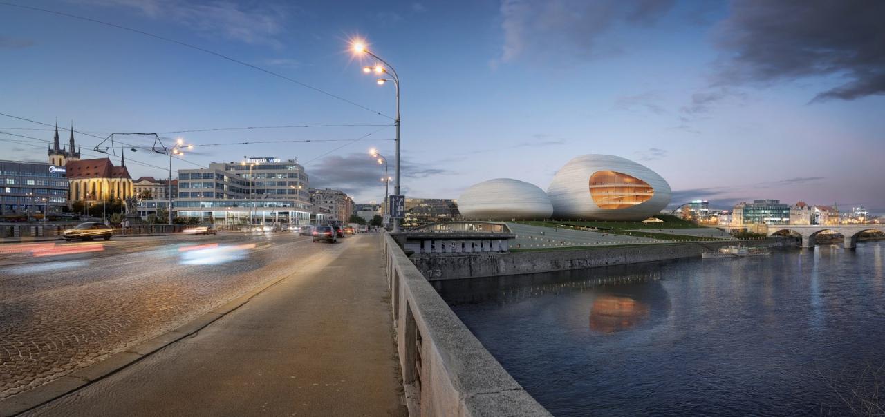 BIM建筑|从广场走上屋面-布拉格伏尔塔瓦爱乐音乐厅 / BIG