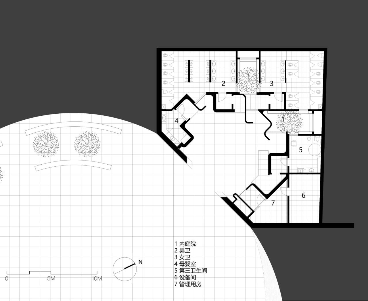 BIM建筑|阿朵小镇公共卫生间 / 栖城设计