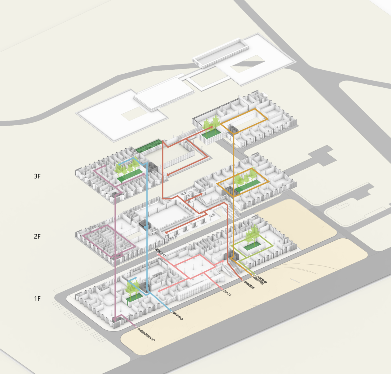 BIM建筑|废弃厂房改造康养配套 / 栖城设计