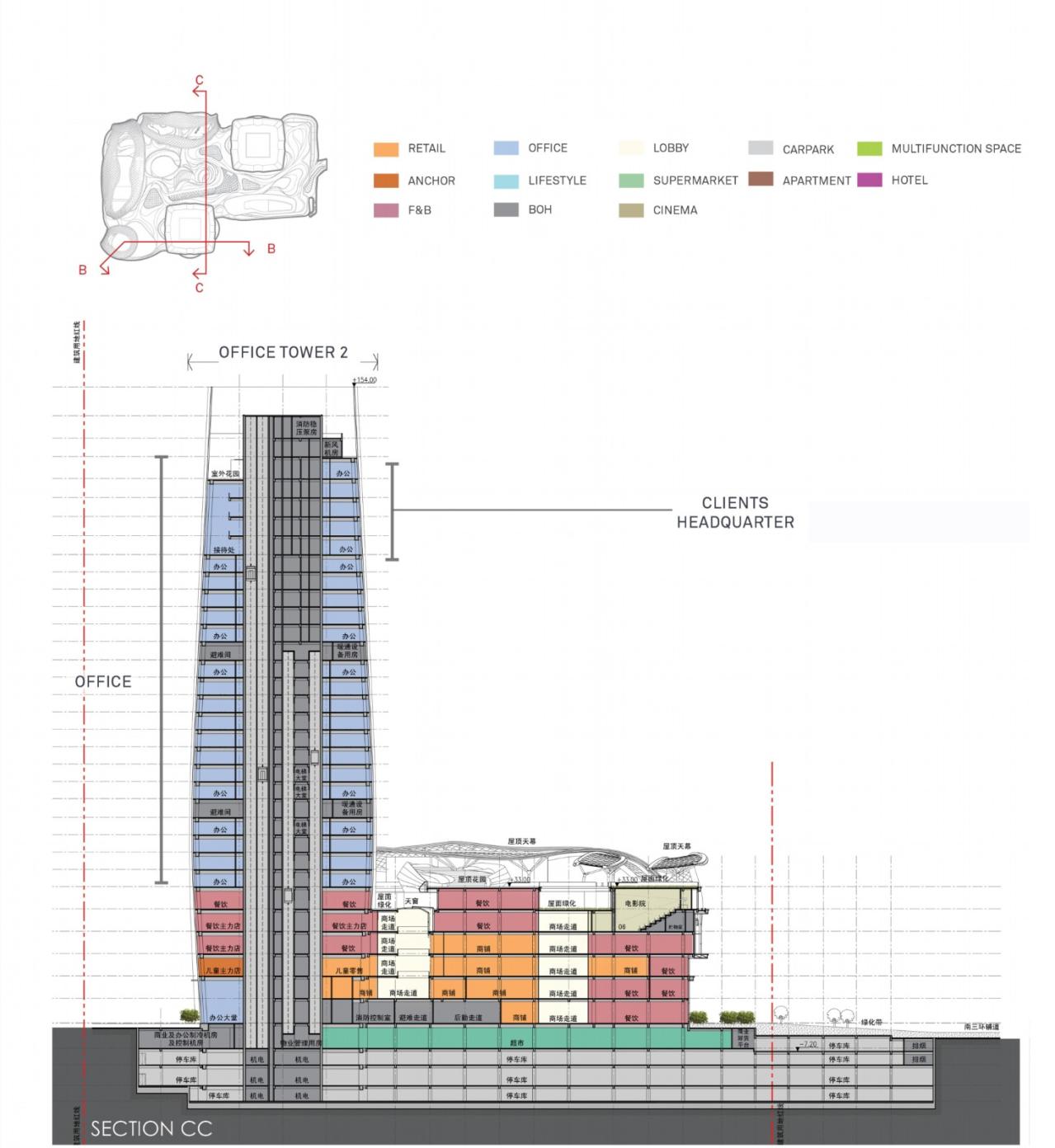BIM建筑|西安南飞鸿乐荟中心，城市生态商业体 / Aedas