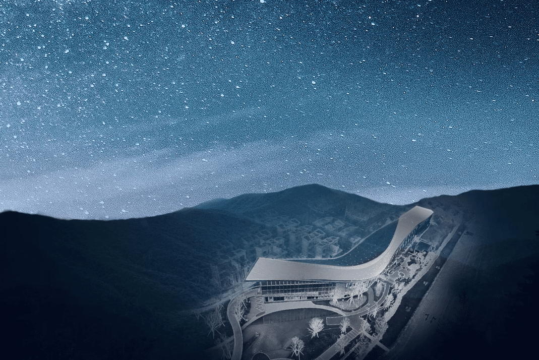 BIM建筑|丝带萦绕于山林间的遐想-昆明华侨城 ▪ 滇中乐活城社区中心 / 成执设计