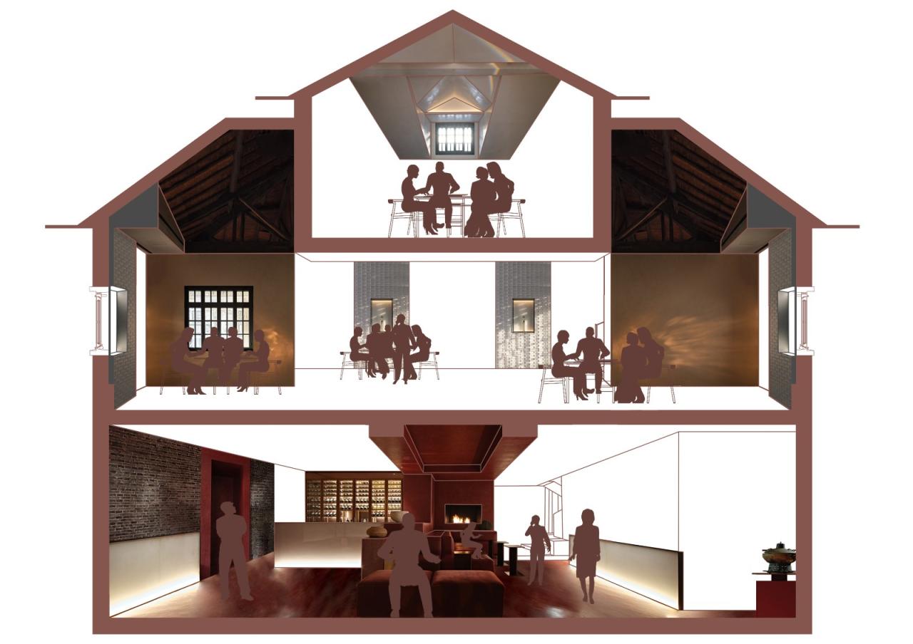 BIM建筑|历史建筑中的火锅“博物馆”：杭州GUD火锅餐厅旗舰店 / 八荒设计
