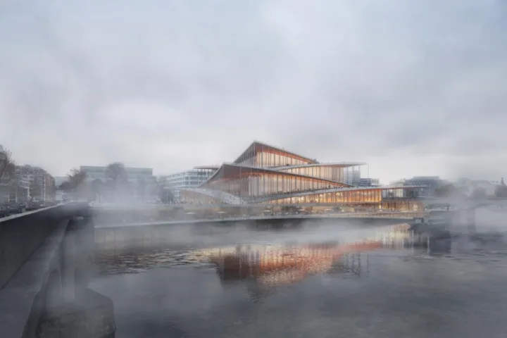 BIM建筑|从广场走上屋面-布拉格伏尔塔瓦爱乐音乐厅 / BIG