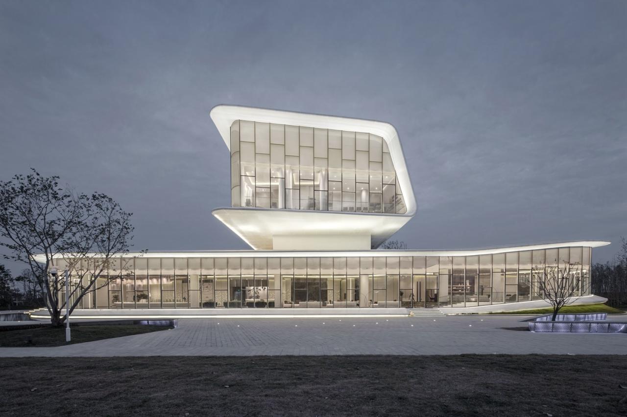 BIM建筑|反重力生长的有机体—洪湖·新滩展示中心 / UA尤安设计