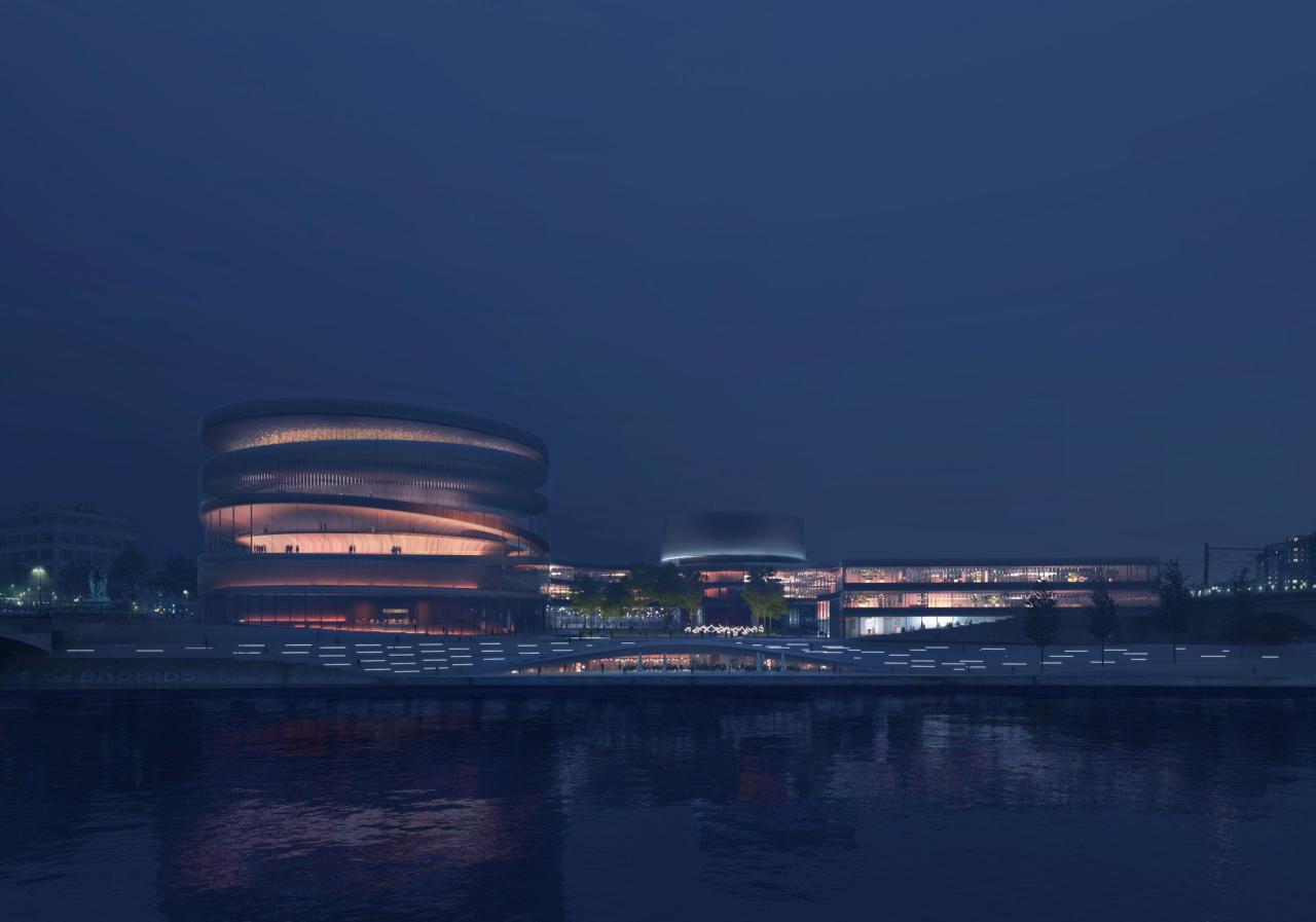 BIM建筑|从广场走上屋面-布拉格伏尔塔瓦爱乐音乐厅 / BIG