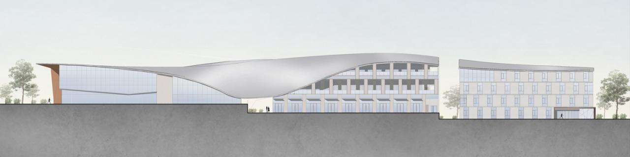 BIM建筑|丝带萦绕于山林间的遐想-昆明华侨城 ▪ 滇中乐活城社区中心 / 成执设计