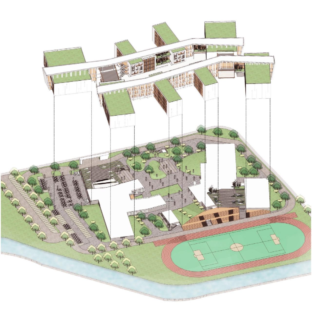 BIM建筑|开放式教育园林——宁波万科潘火实验中学 / UA尤安设计