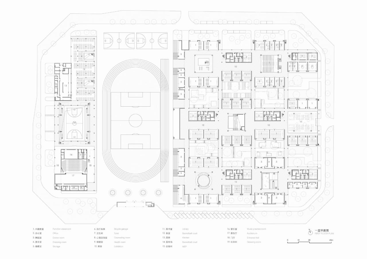 BIM建筑|平行与光的学校——青衣江路小学校 / 迹·建筑事务所（TAO）