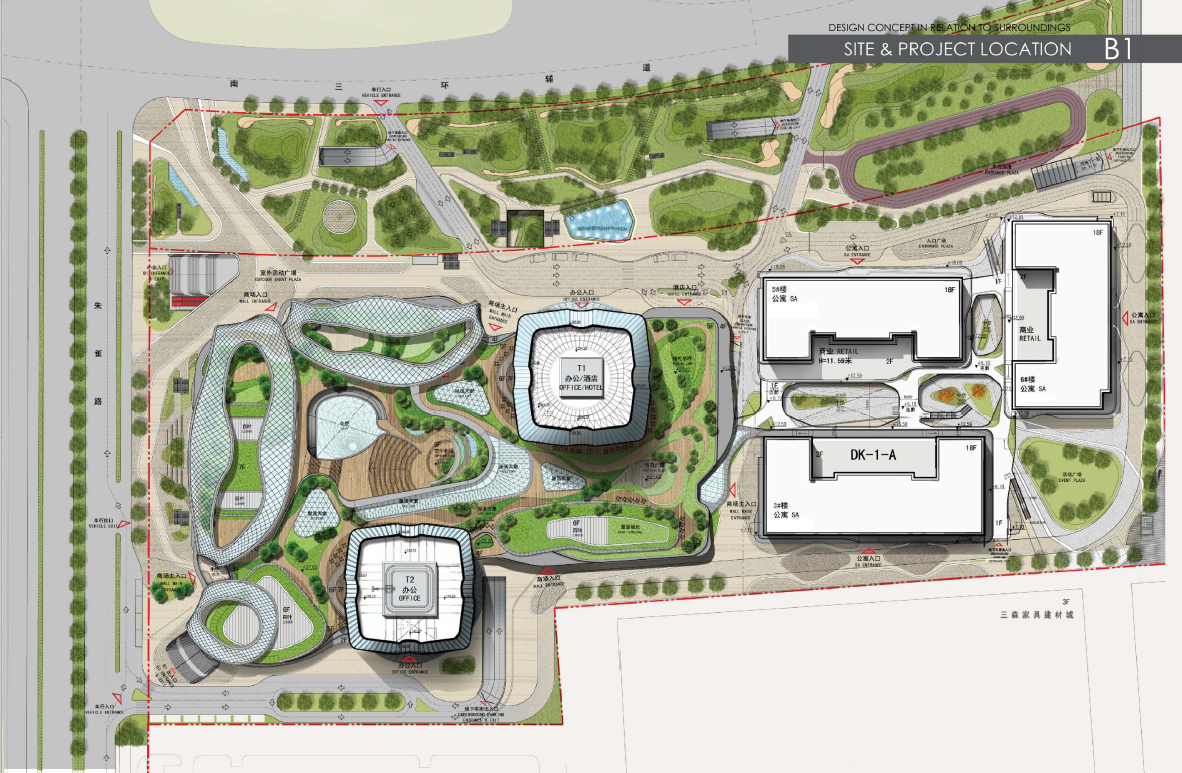 BIM建筑|西安南飞鸿乐荟中心，城市生态商业体 / Aedas