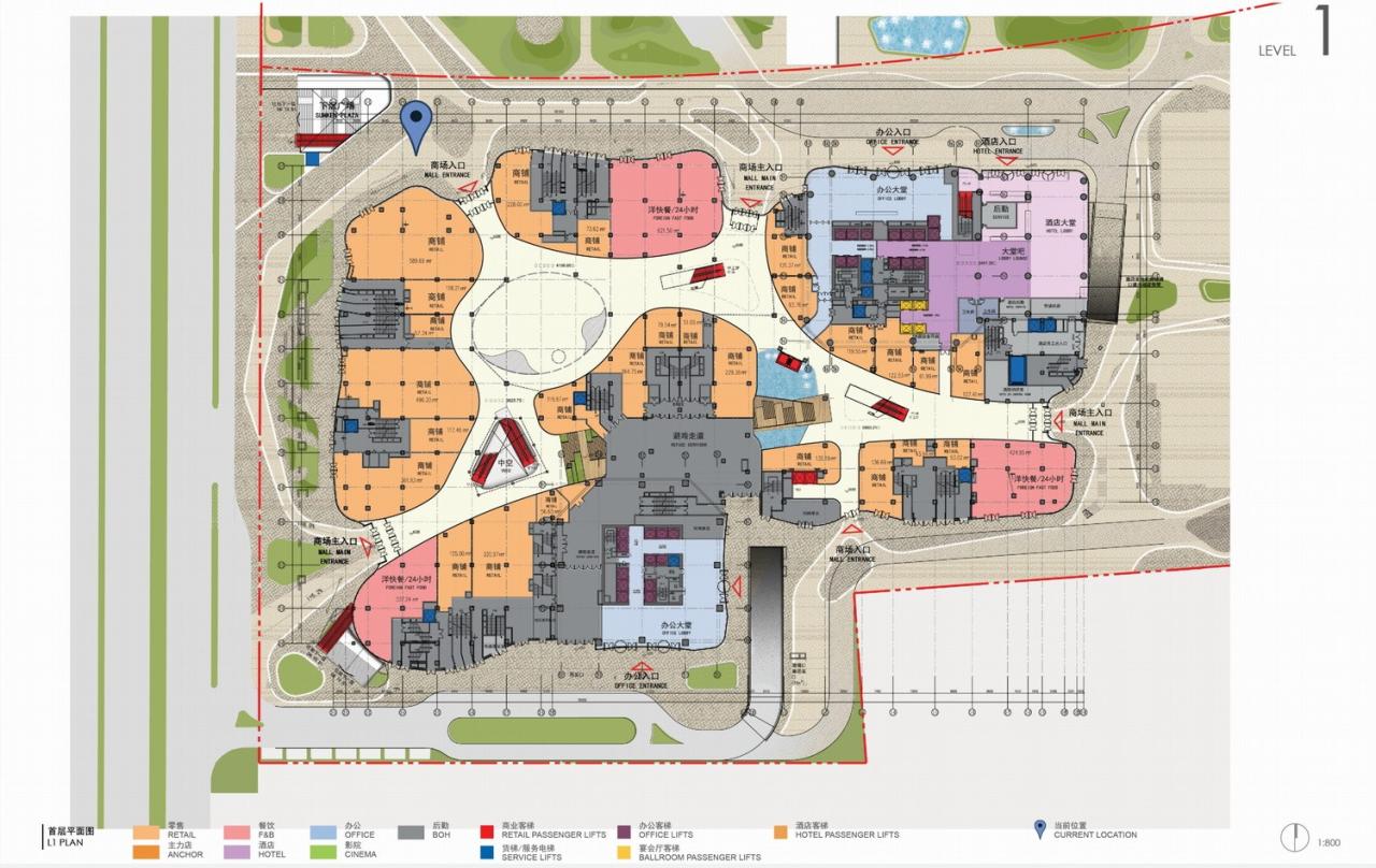 BIM建筑|西安南飞鸿乐荟中心，城市生态商业体 / Aedas