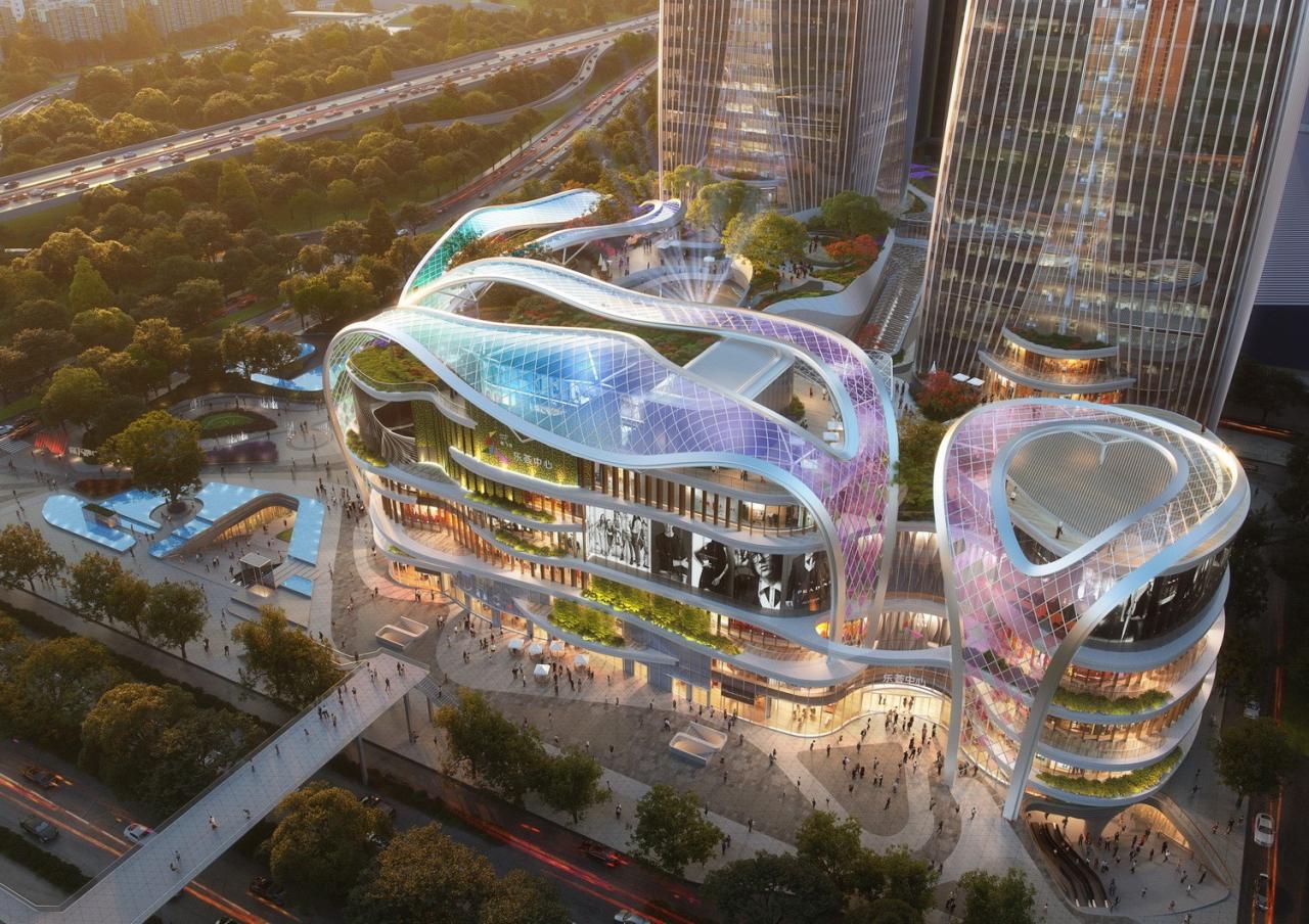 BIM建筑|西安南飞鸿乐荟中心，城市生态商业体 / Aedas