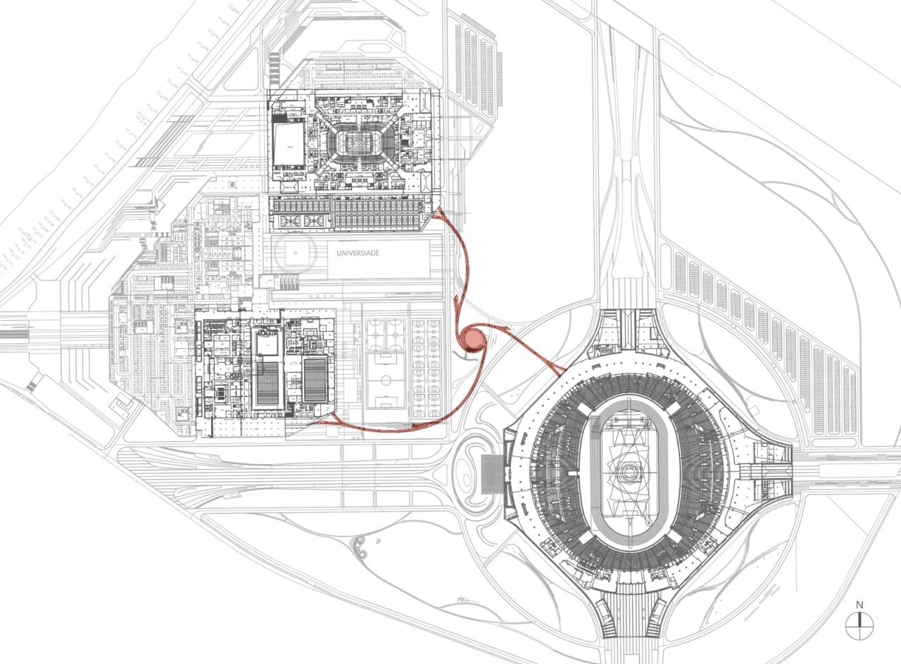 BIM建筑|成都大运会东安湖场馆景观连廊 / 四周建筑
