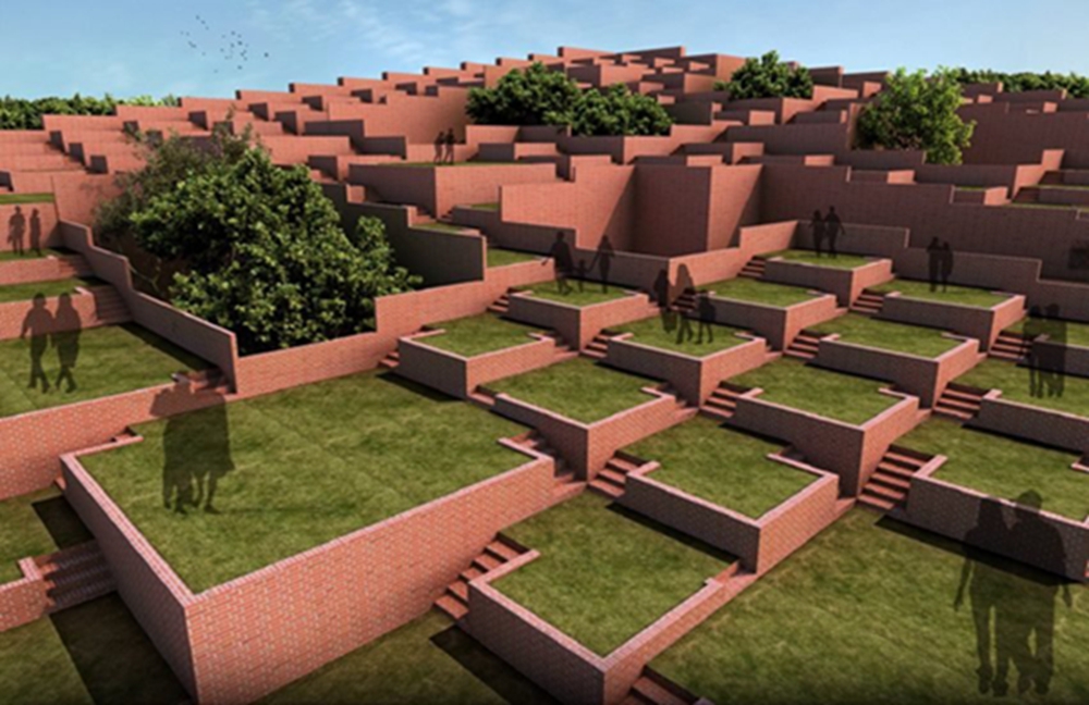 BIM建筑|桑杰·普里设计印度无障碍阶梯式绿色屋顶