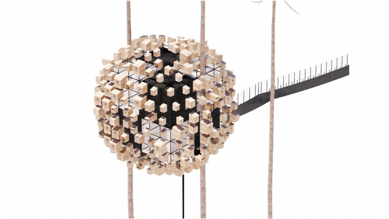 BIM建筑|树顶酒店“生物圈” / BIG