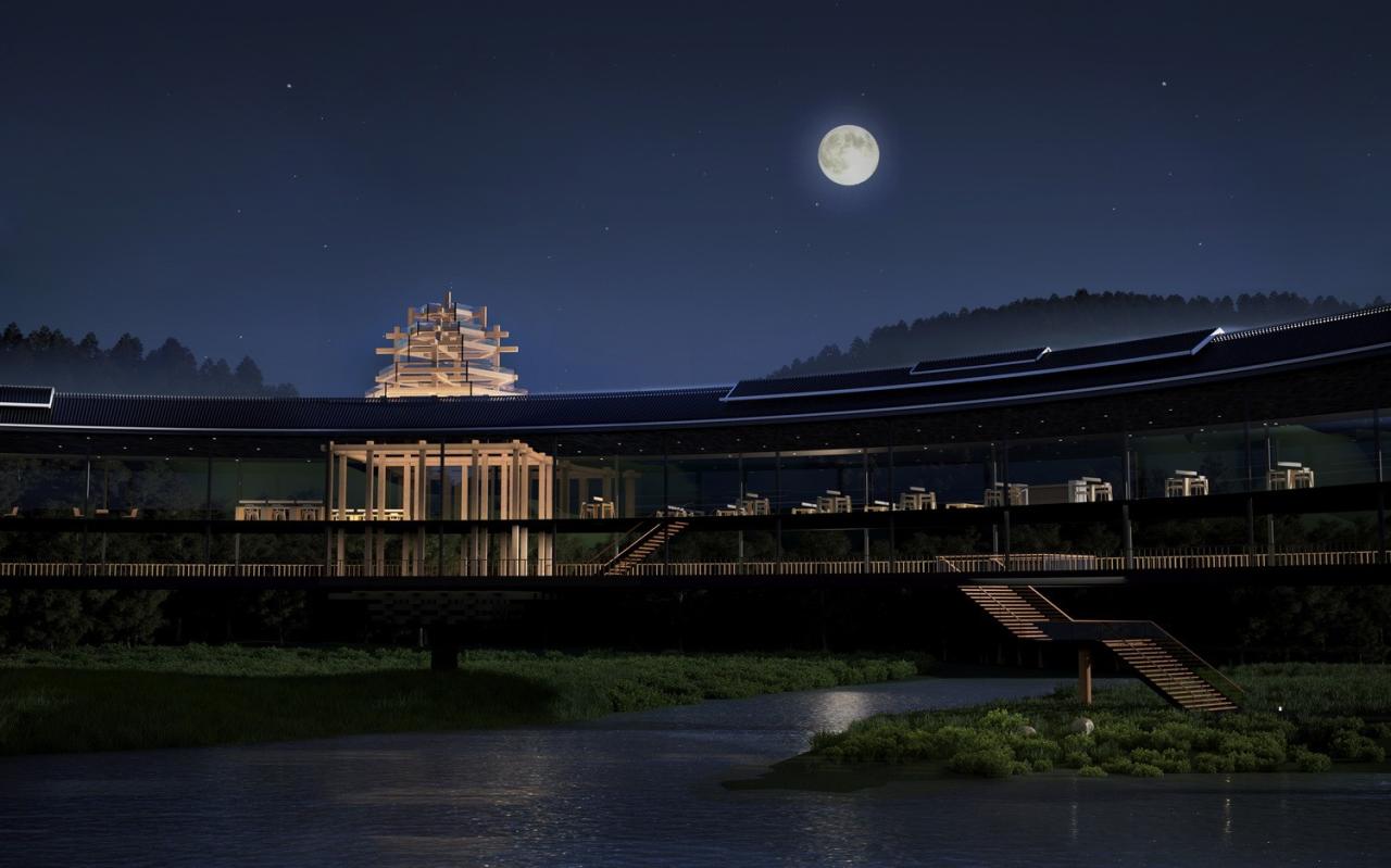 BIM建筑|风雨环屋——三江县洲北村文化综合体设计方案 / 外行建筑