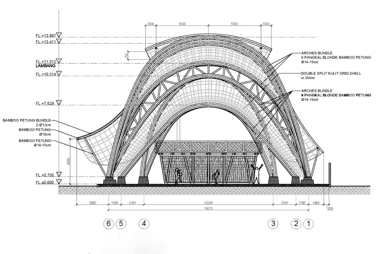BIM建筑|最小结构最大空间，竹装置“弧” / IBUKU