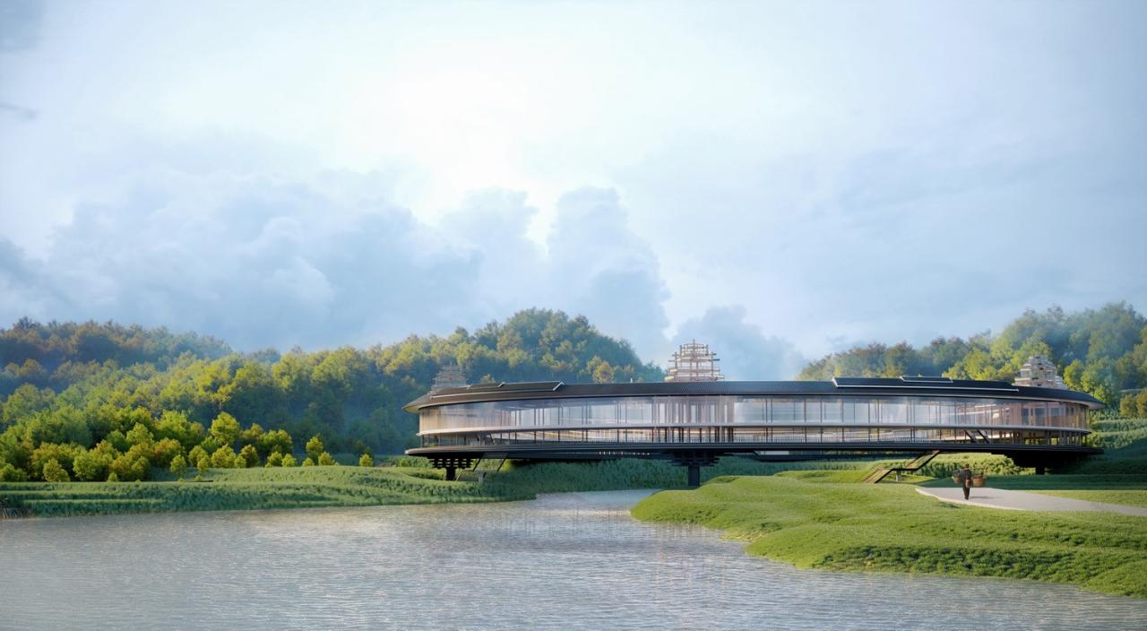 BIM建筑|风雨环屋——三江县洲北村文化综合体设计方案 / 外行建筑