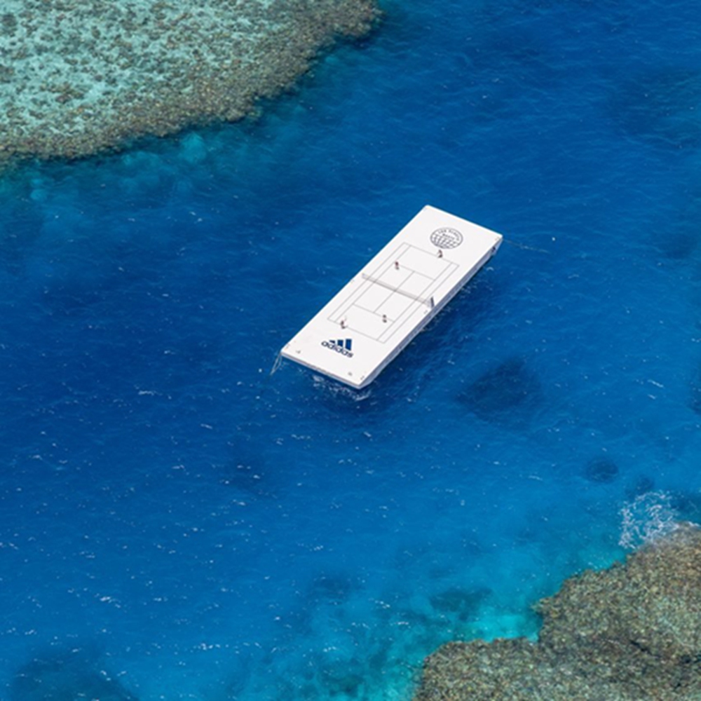 BIM建筑|阿迪达斯在大堡礁推出浮动网球场