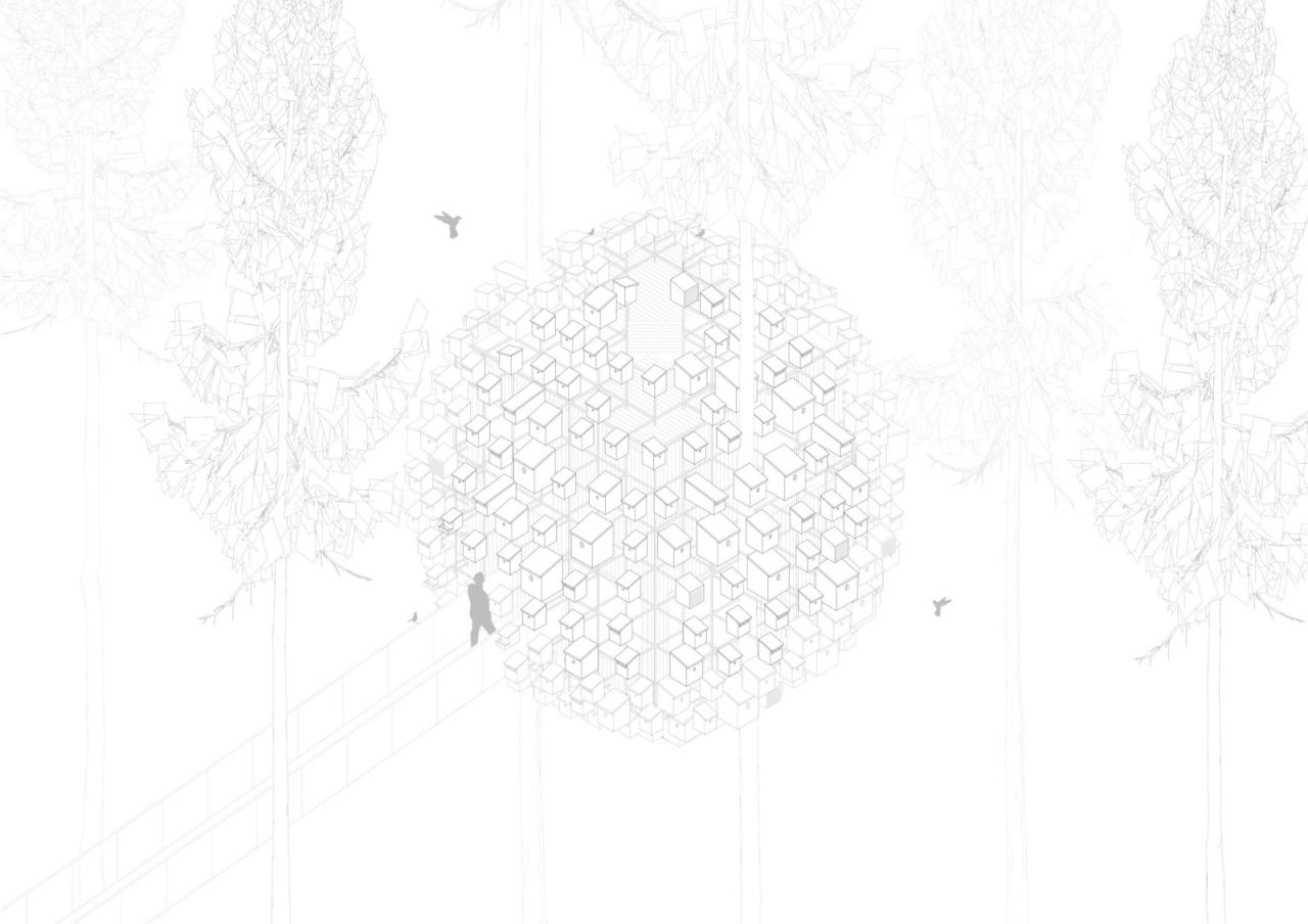 BIM建筑|树顶酒店“生物圈” / BIG