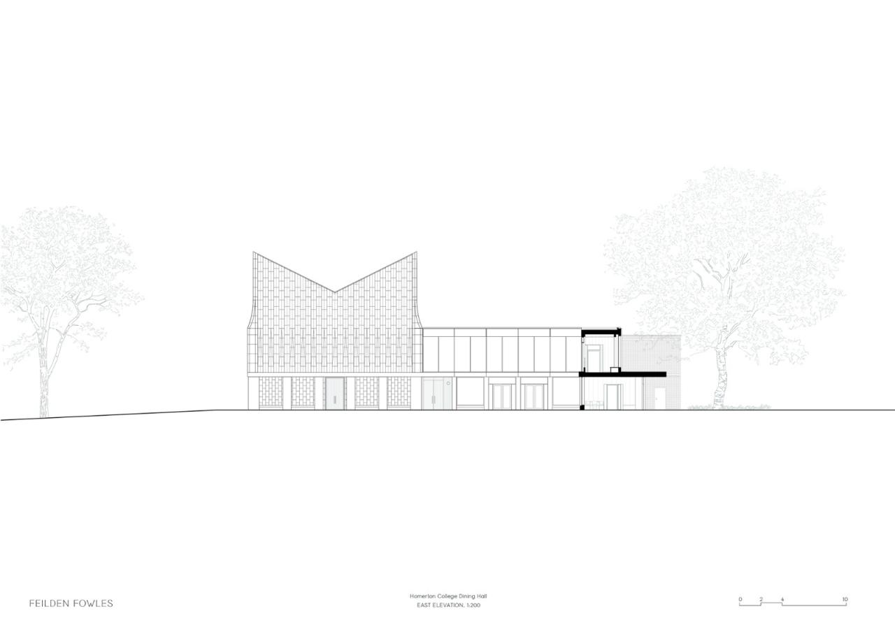 BIM建筑|复古绿釉，剑桥大学食堂 / Feilden Fowles