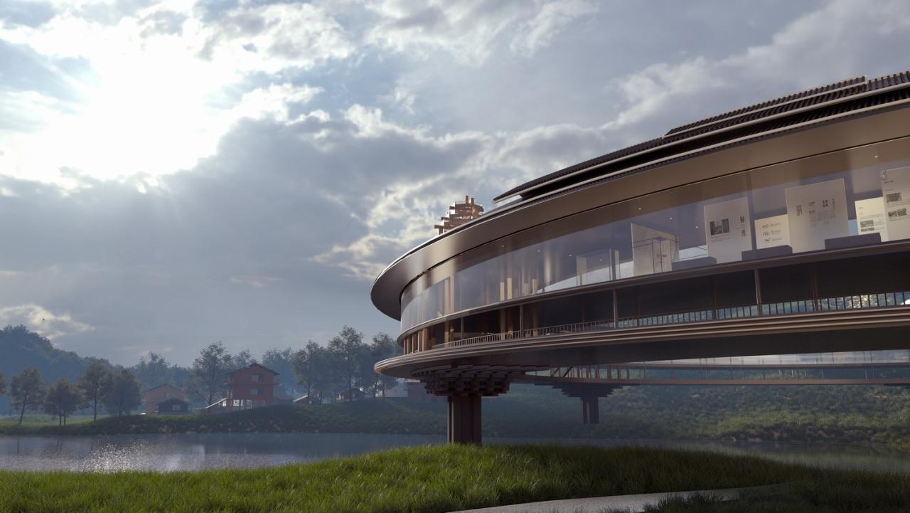 BIM建筑|风雨环屋——三江县洲北村文化综合体设计方案 / 外行建筑