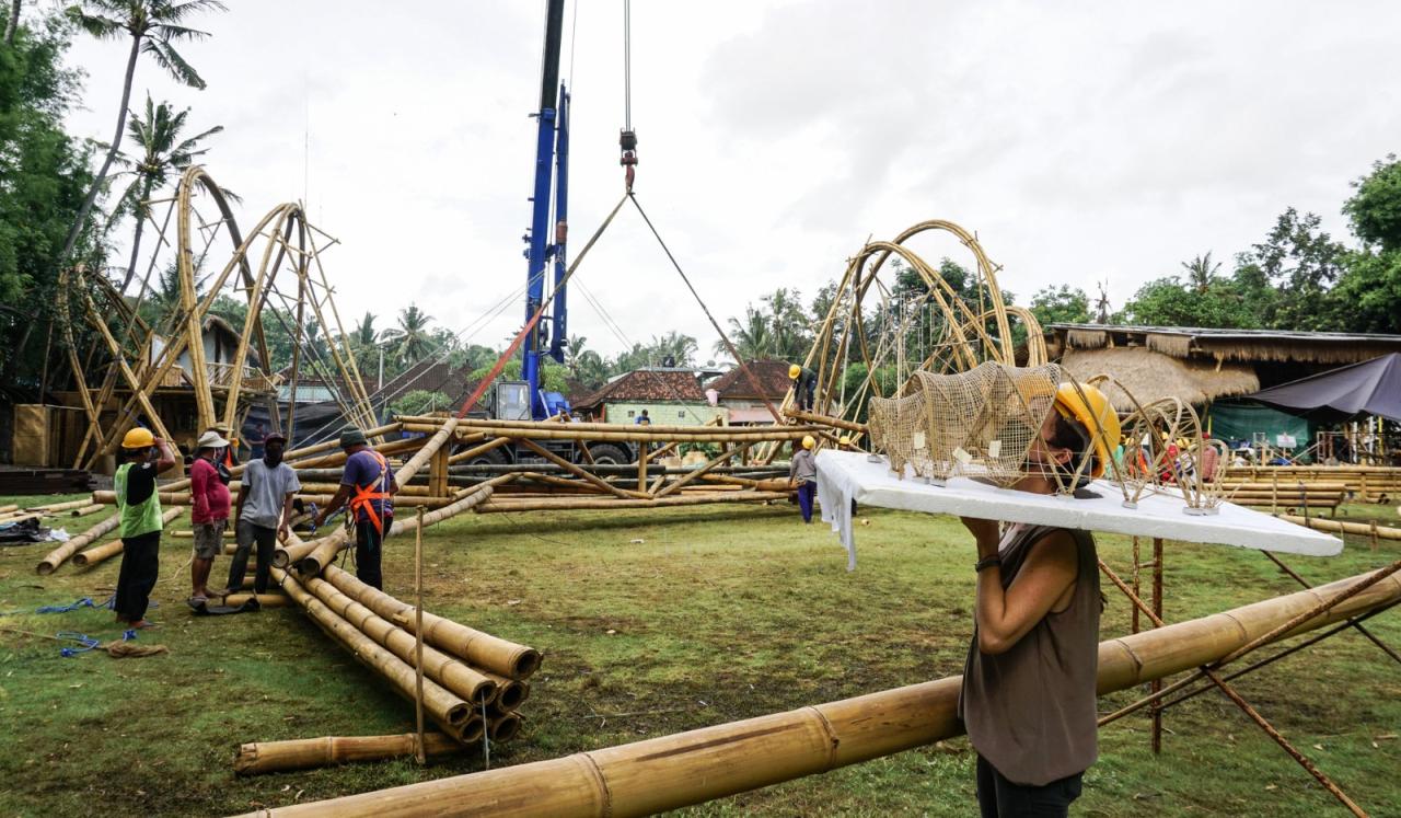 BIM建筑|最小结构最大空间，竹装置“弧” / IBUKU