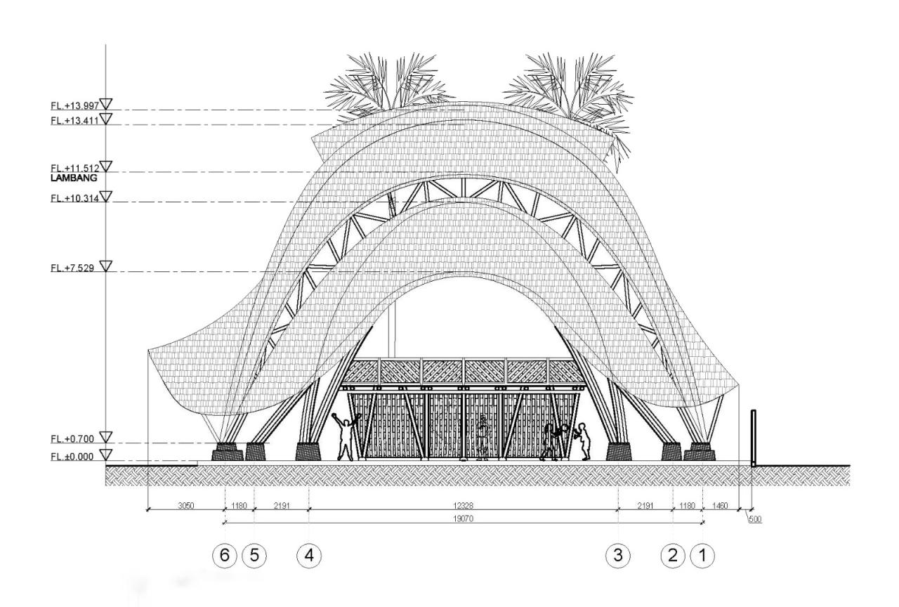BIM建筑|最小结构最大空间，竹装置“弧” / IBUKU