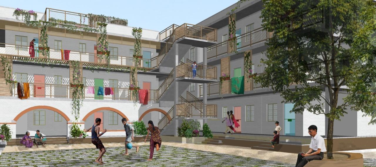 BIM建筑|Sanjaynagar 贫民窟重建项目 / Community Design Agency