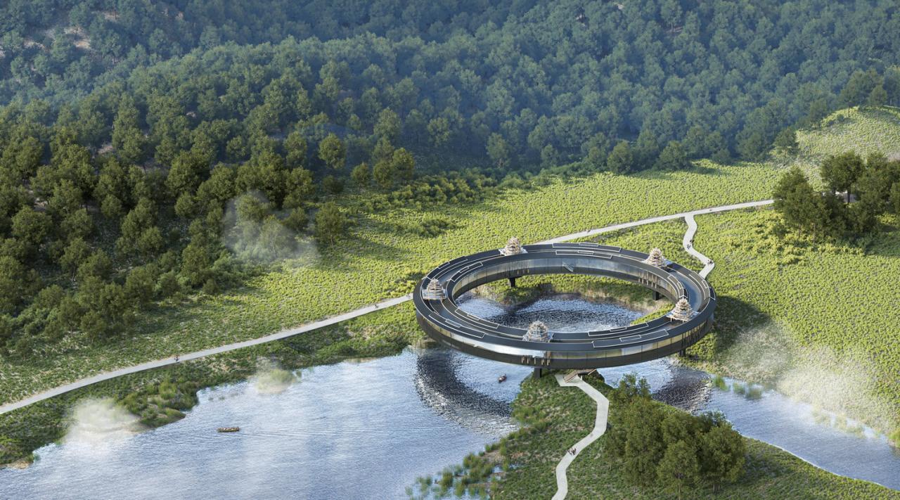 BIM建筑|风雨环屋——三江县洲北村文化综合体设计方案 / 外行建筑