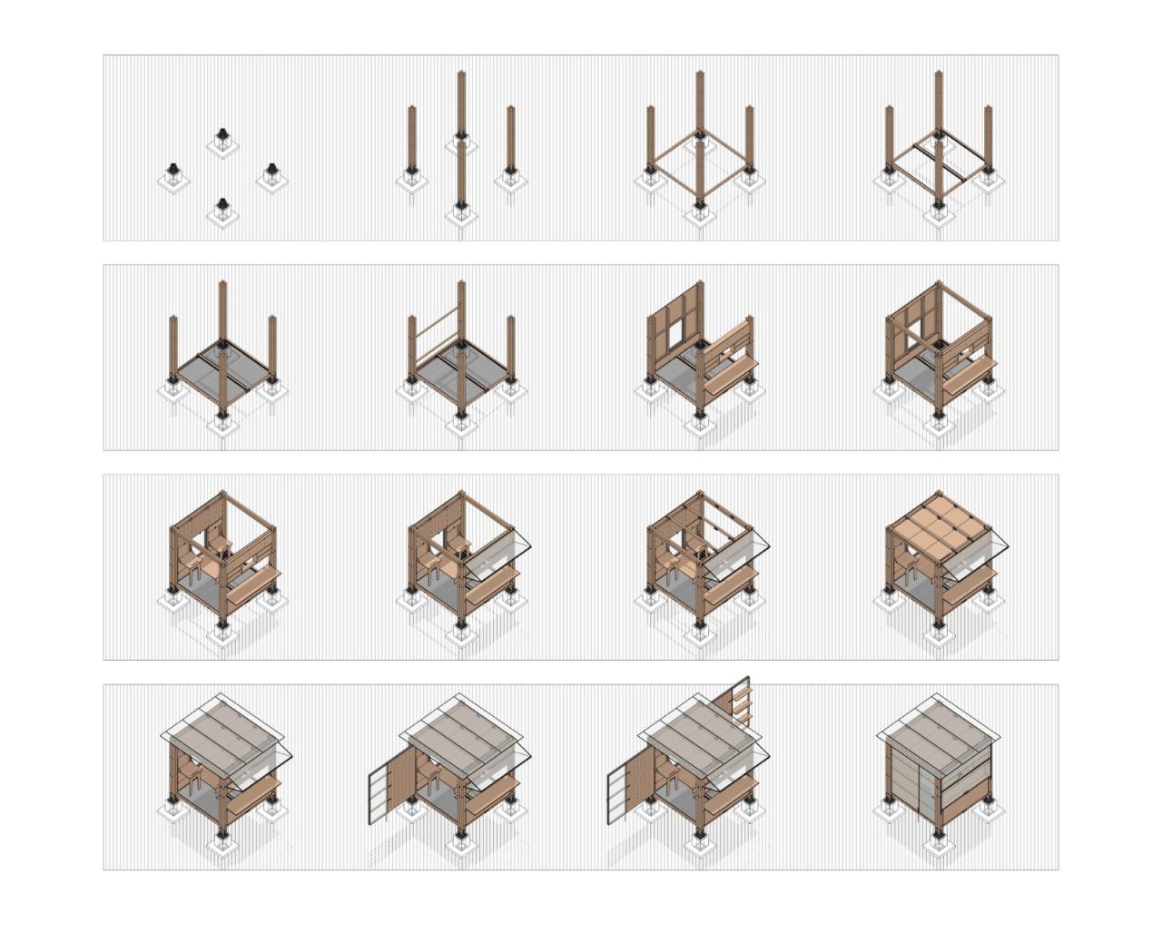 BIM建筑|乡村振兴流动工作舱——新型竹构空间装置 / 南京大学建筑与城市规划学院