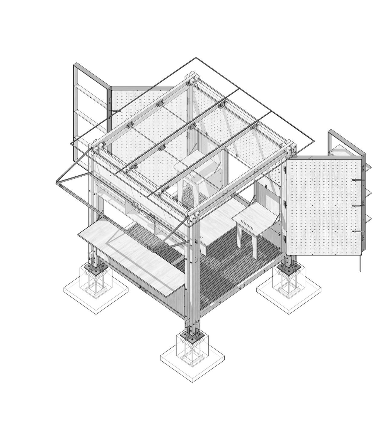 BIM建筑|乡村振兴流动工作舱——新型竹构空间装置 / 南京大学建筑与城市规划学院