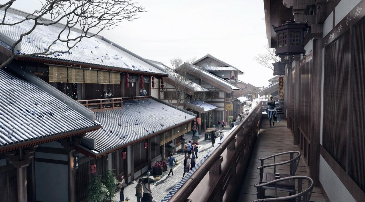 BIM建筑|现代视角下的新唐风演绎：长春世茂莲花山文旅小镇 / UA尤安设计