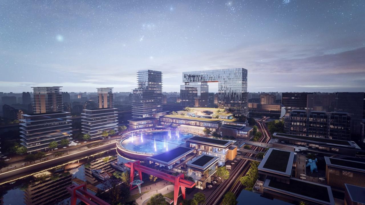 BIM建筑|现代园林：杭州运河湾国际旅游休闲综合体 / Aedas