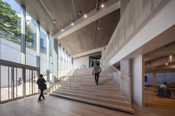 BIM建筑|隈研吾设计木制“看台”下的学生中心