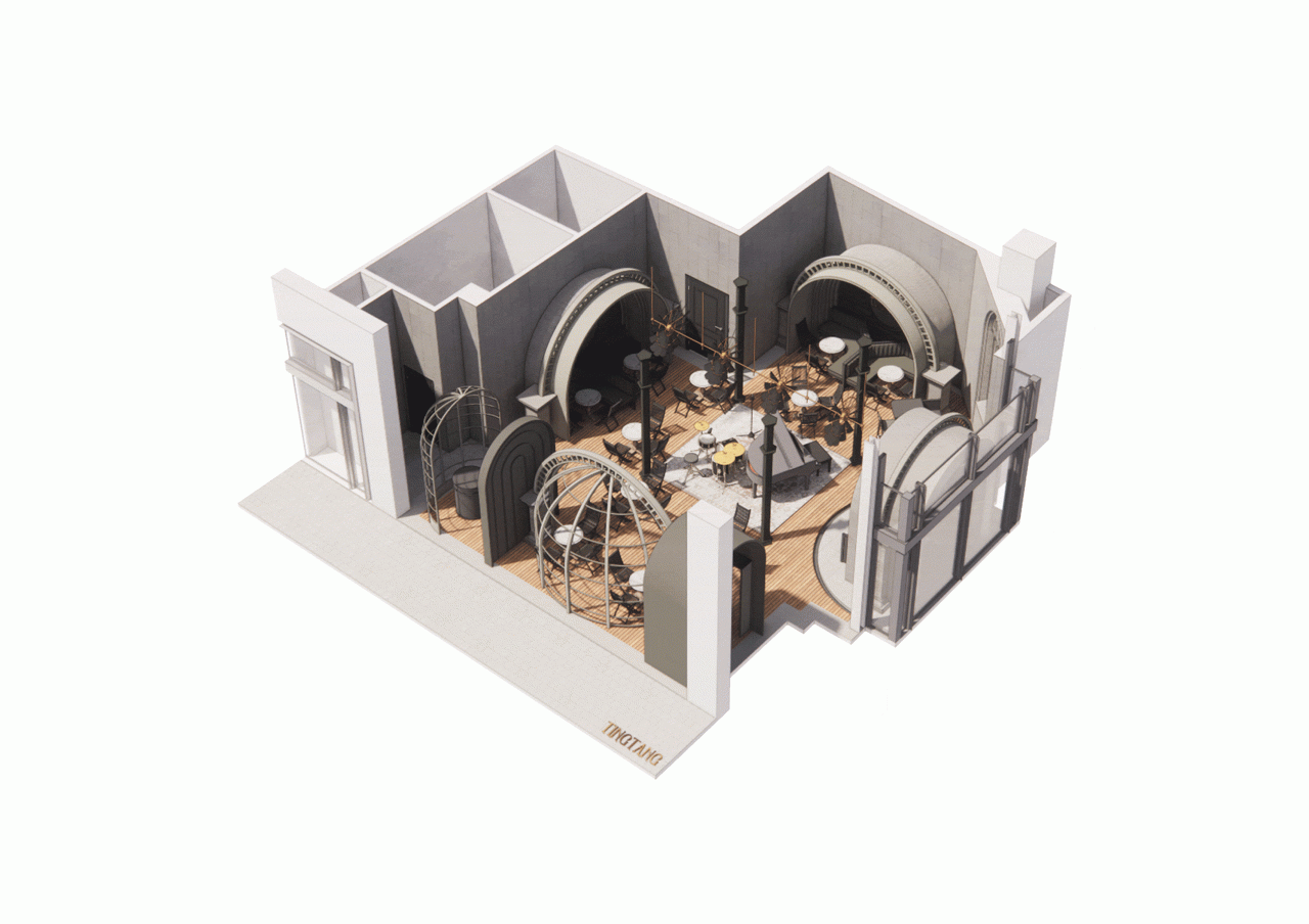 BIM建筑|酒吧：古典峰端的欢乐时光 / TRIOSTUDIO三厘社