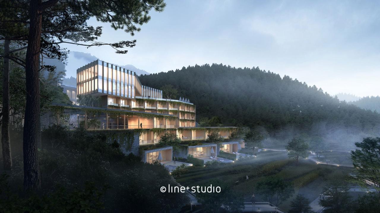 BIM建筑|海华浦江樾溪里度假酒店 / 孟凡浩-line+建筑事务所