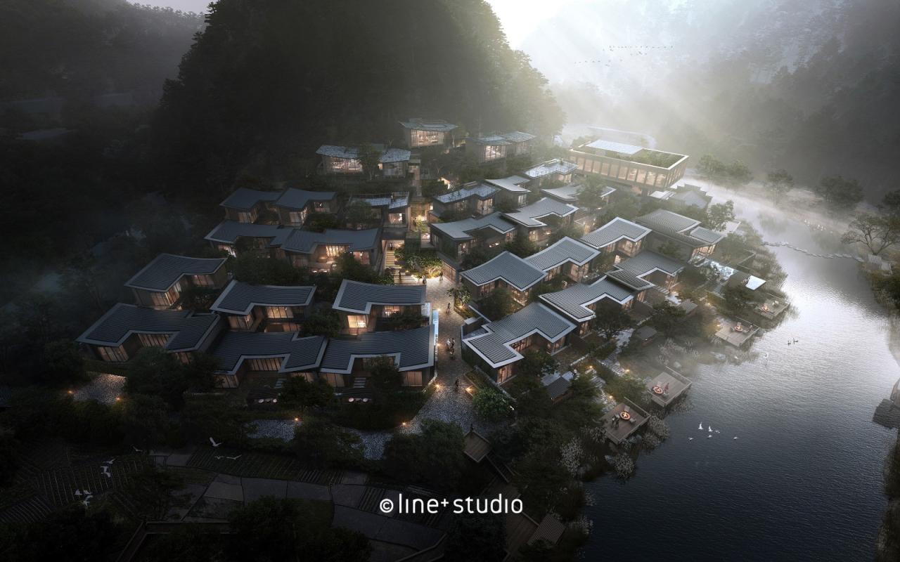 BIM建筑|海华浦江樾溪里度假酒店 / 孟凡浩-line+建筑事务所