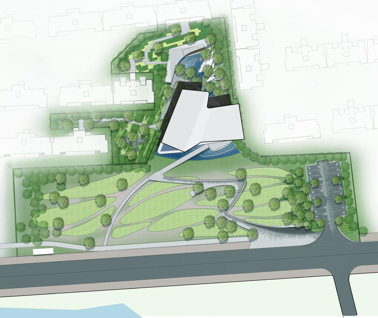 BIM建筑|漂浮艺居 舟泊烟渚：成都首开金地 • 鹭鸣北湖 / 成执设计