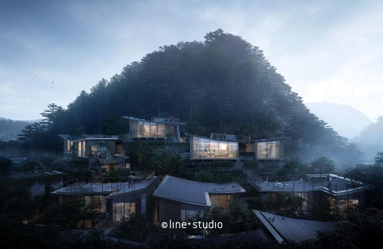 BIM建筑|海华浦江樾溪里度假酒店 / 孟凡浩-line+建筑事务所