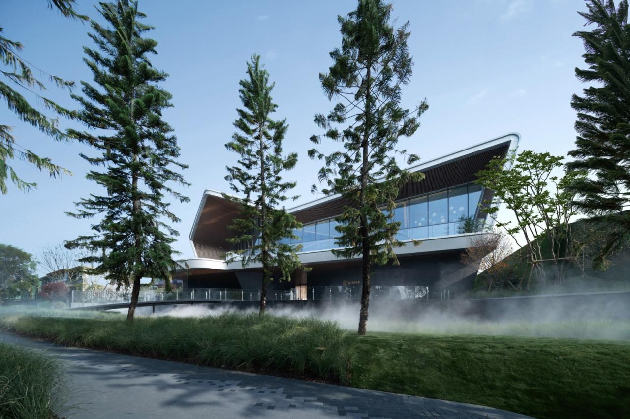 BIM建筑|漂浮艺居 舟泊烟渚：成都首开金地 • 鹭鸣北湖 / 成执设计