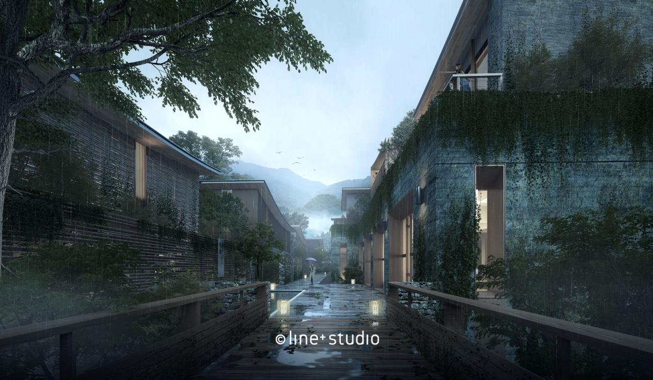 BIM建筑|海华浦江樾溪里度假酒店 / 孟凡浩-line+建筑事务所