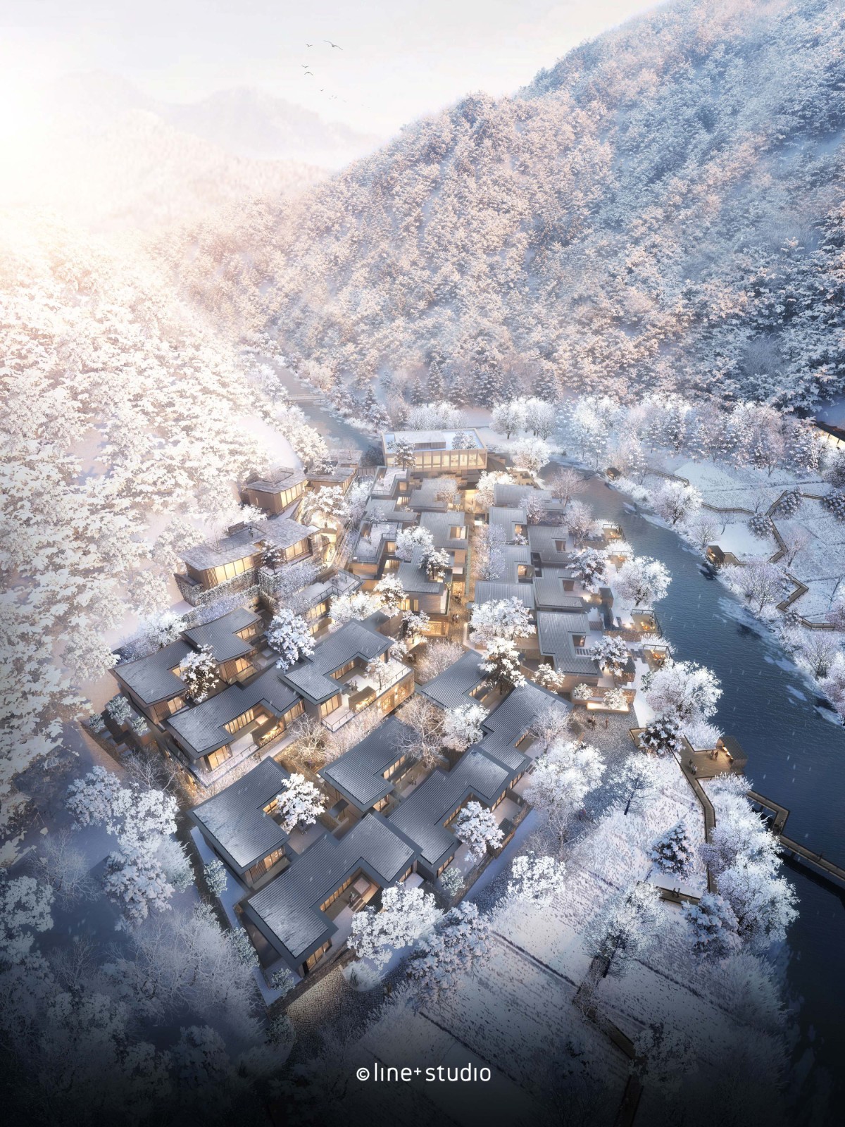 BIM建筑|海华浦江樾溪里度假酒店 / 孟凡浩-line+建筑事务所