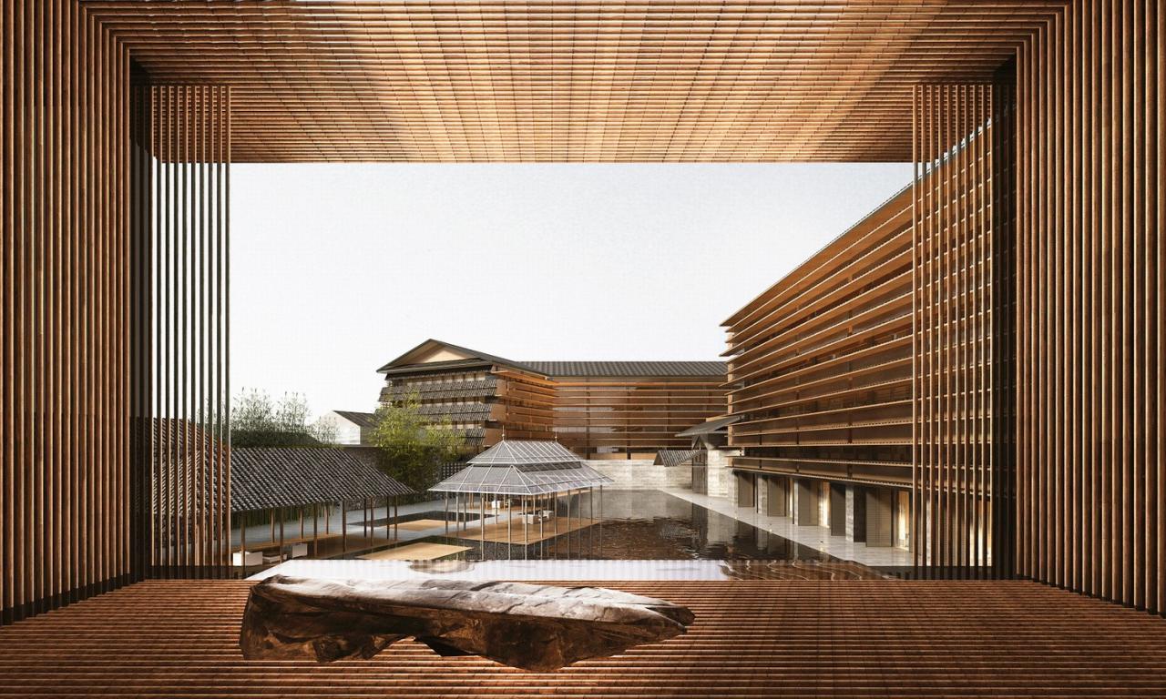 BIM建筑|生活化的轻禅设计: 靖安绿地明镜湾文旅小镇 / UA尤安设计